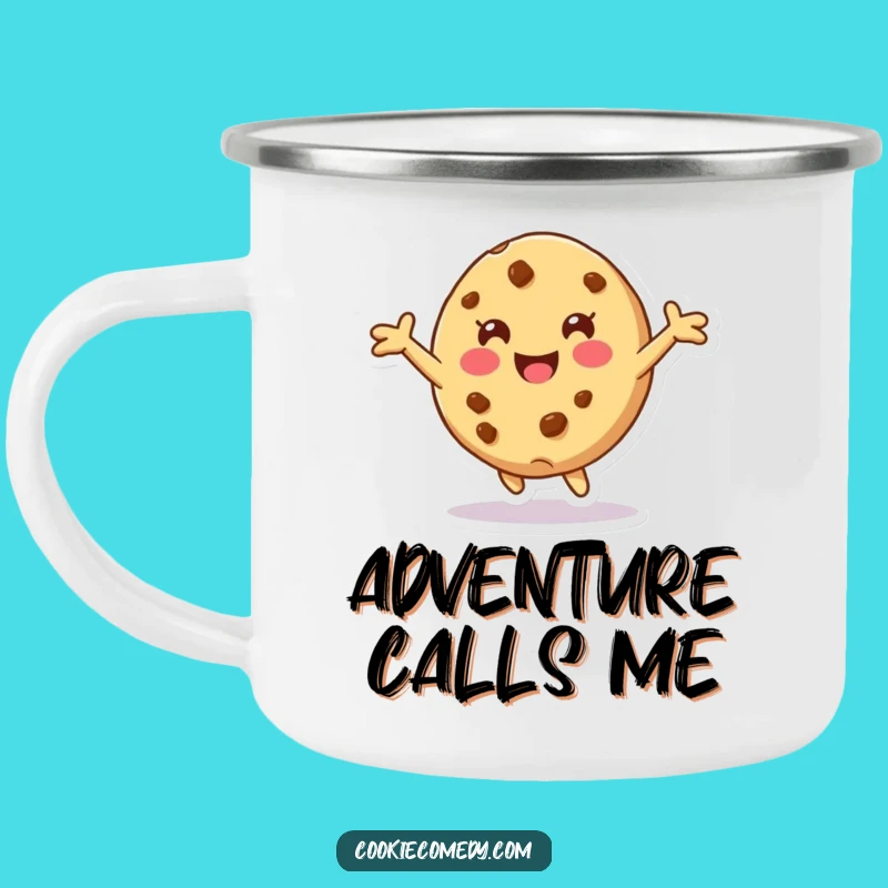 Funny Tumbling Cookie Camping Mug: Adventurous Fun & Durable Playfulness