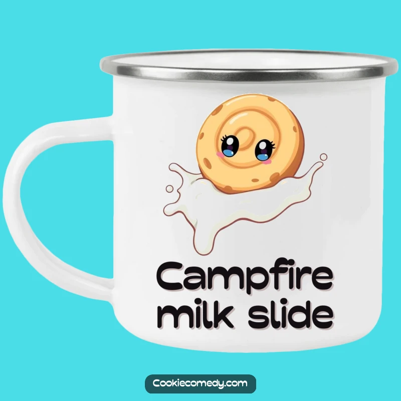 Funny Swirl Cookie Camping Mug: Adventure Fuel with a Milk Slide, Rugged Funny Gift