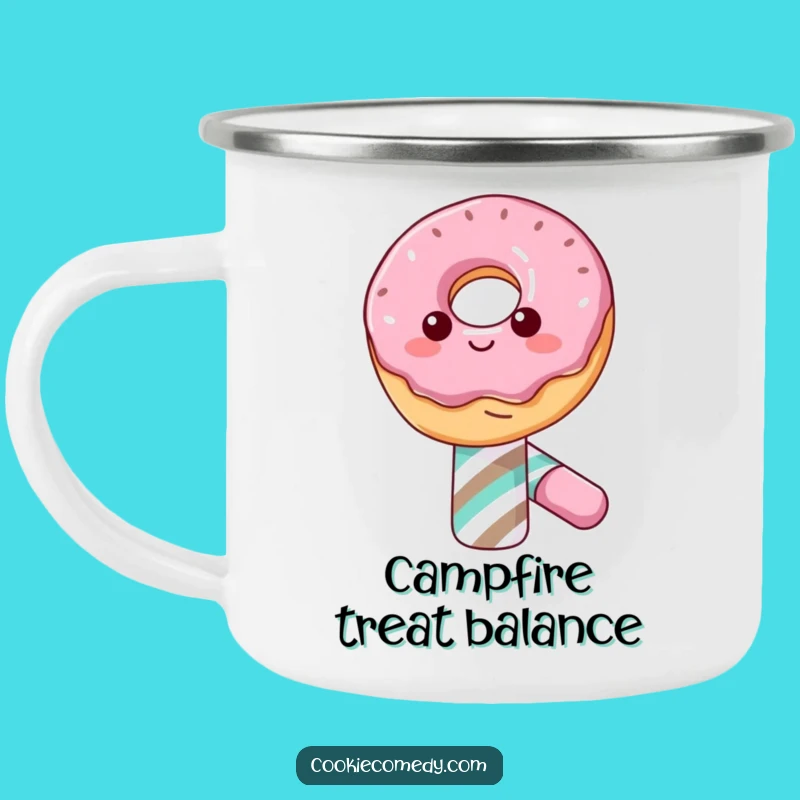 Funny Donut Candy Cane Camping Mug: Sweet Adventures, Rugged Funny Gift