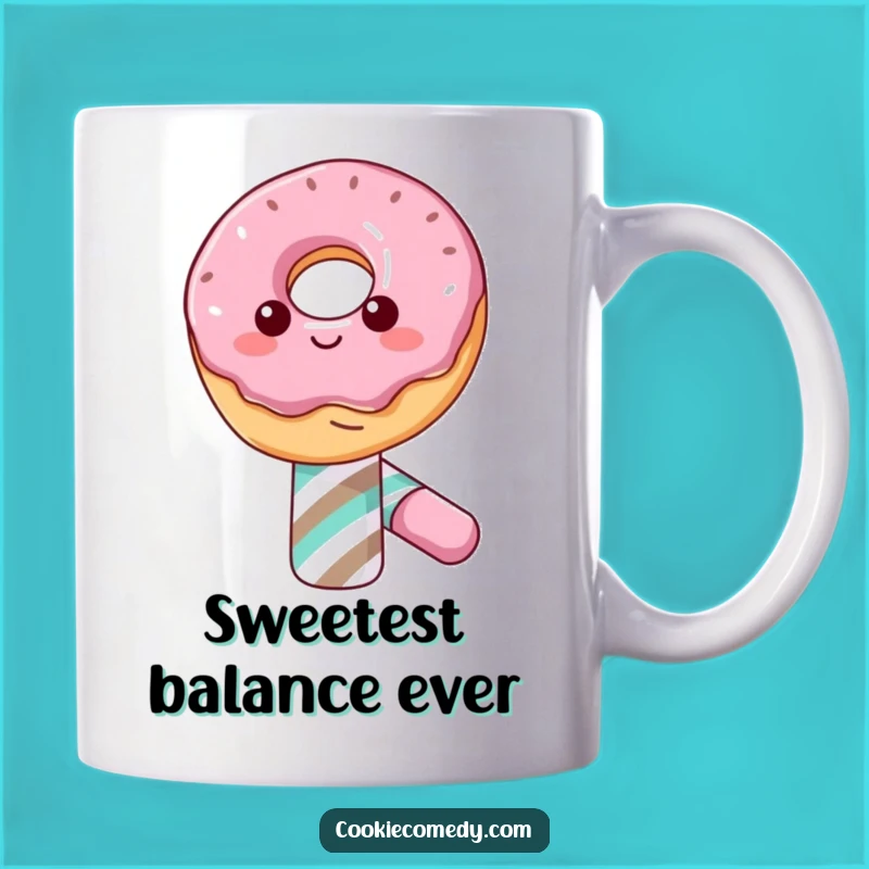 Funny Donut Candy Cane Mug: Sweet Balance, Perfect Funny Gift for Treat Lovers