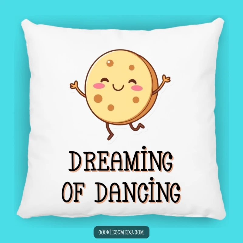 Funny Cookie Dance Throw Pillow - Round Character Comfort Gift