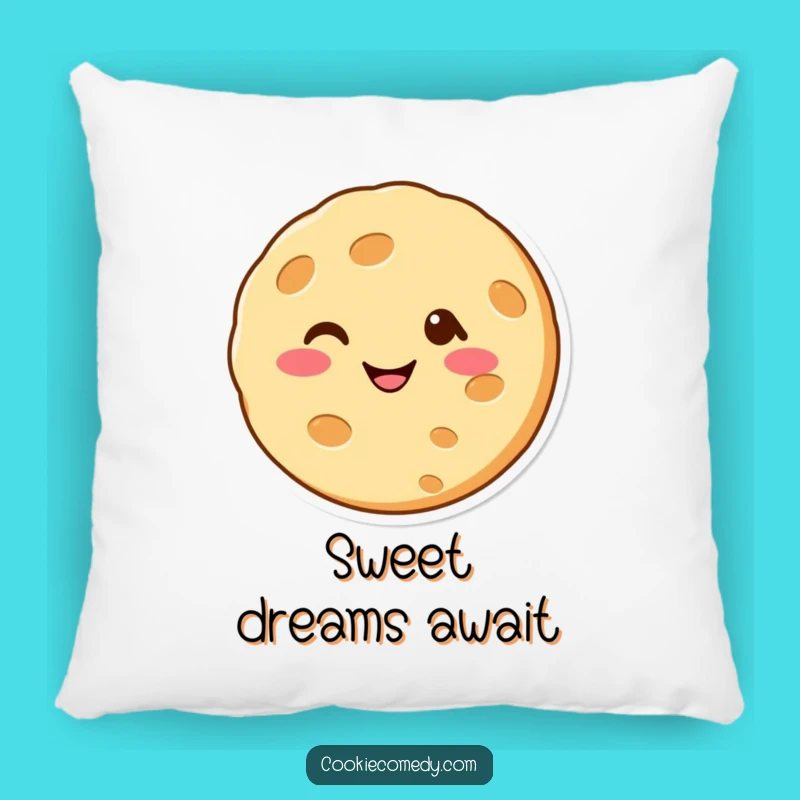 Funny Winking Cookie Pillow: Soft Humor and Cheerful Character Comfort