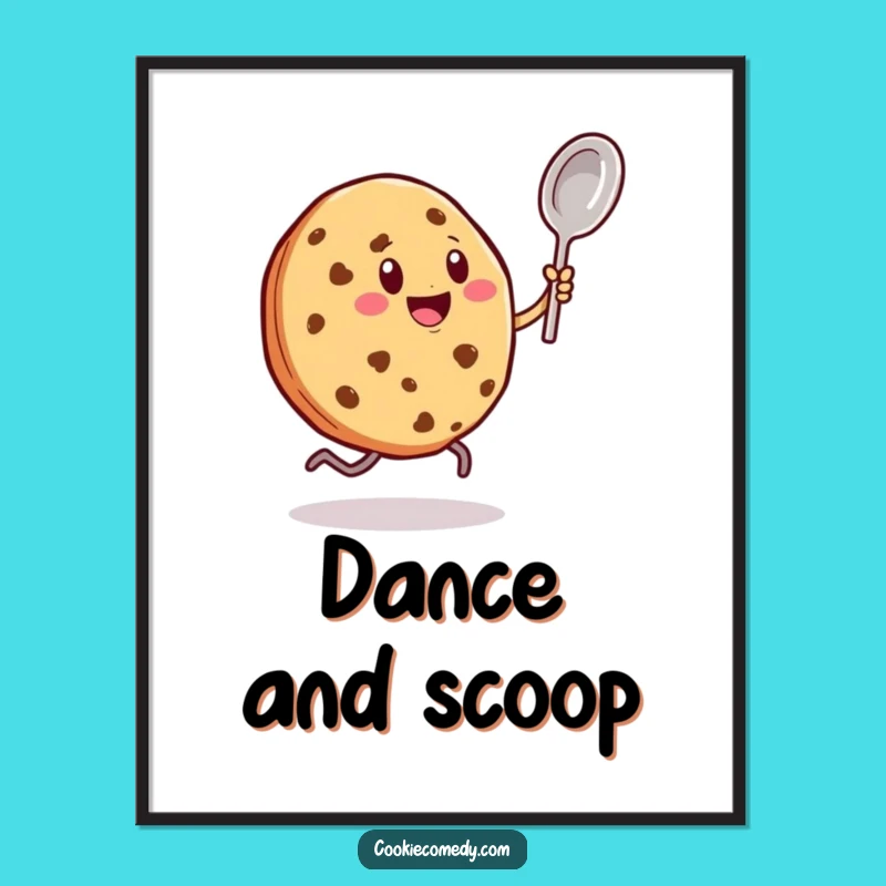Funny Dancing Spoon Cookie Digital Art: Instant Rhythmic Decor