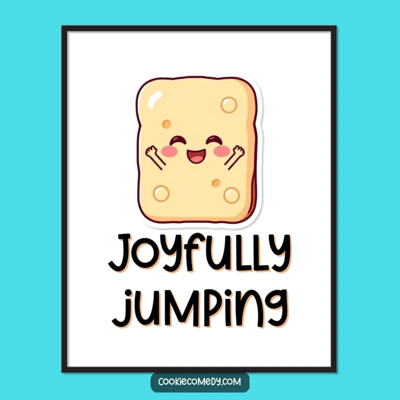 Funny Biscuit Digital Art: Joyful Cookie Character Print, Instant Funny Gift for Decor