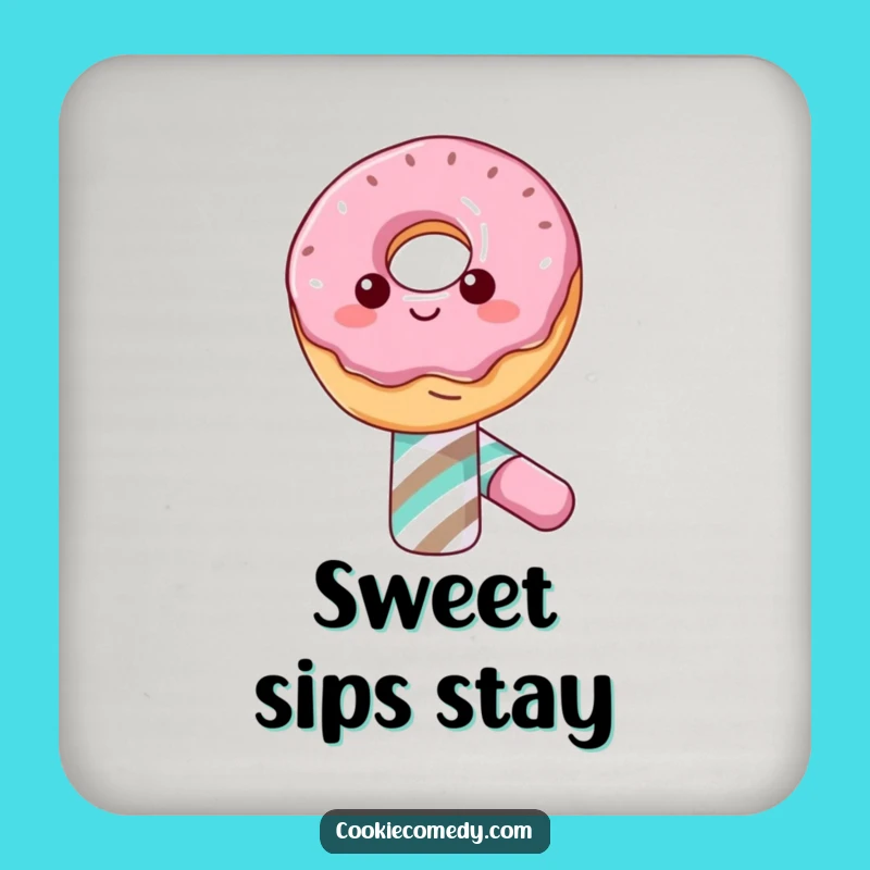 Funny Donut Candy Cane Coasters: Protect Tables with Sweetness, Quirky Funny Gift