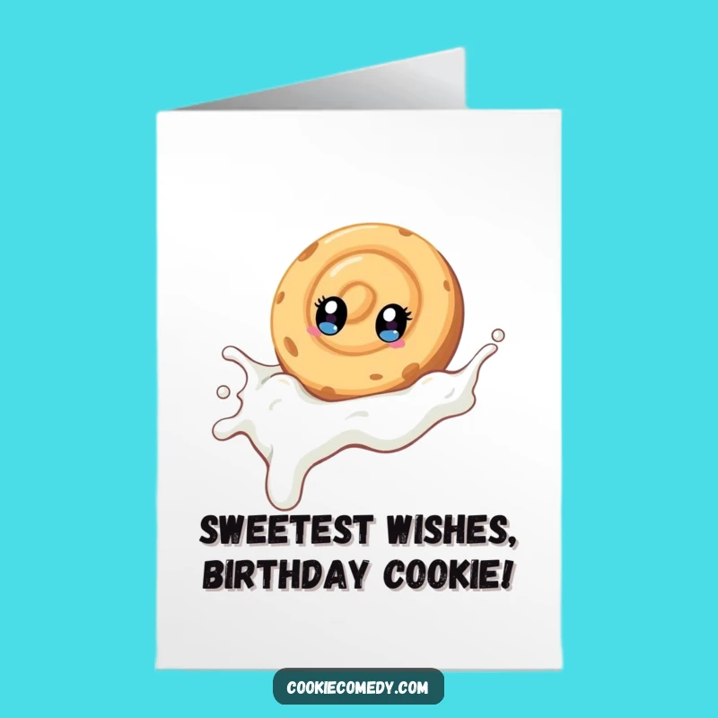 Free Printable Birthday Cookie Card - Swirly Fun Sliding Funny Downloadable Greeting