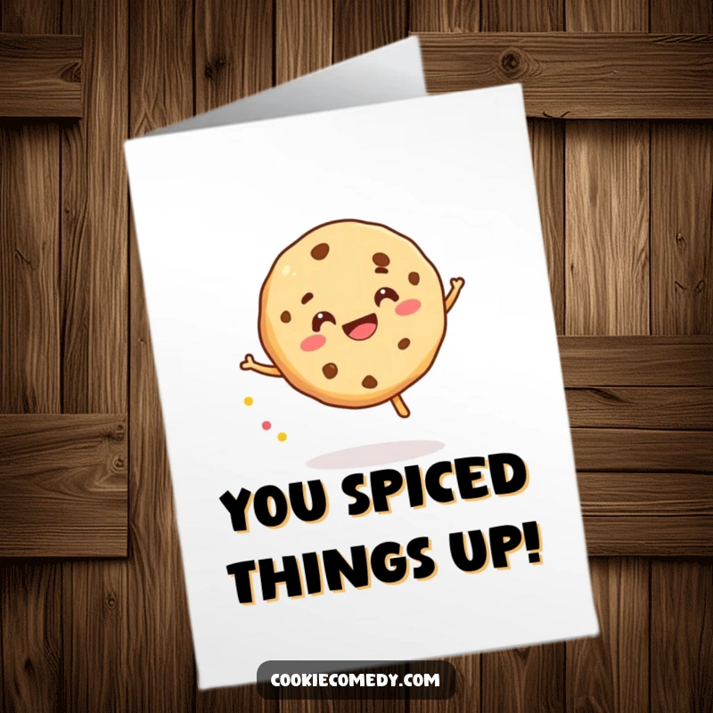 Funny Free Printable Congrats Card: Cheerful Cookie Bounces a Sprinkle with Glee, a Playful Downloadable