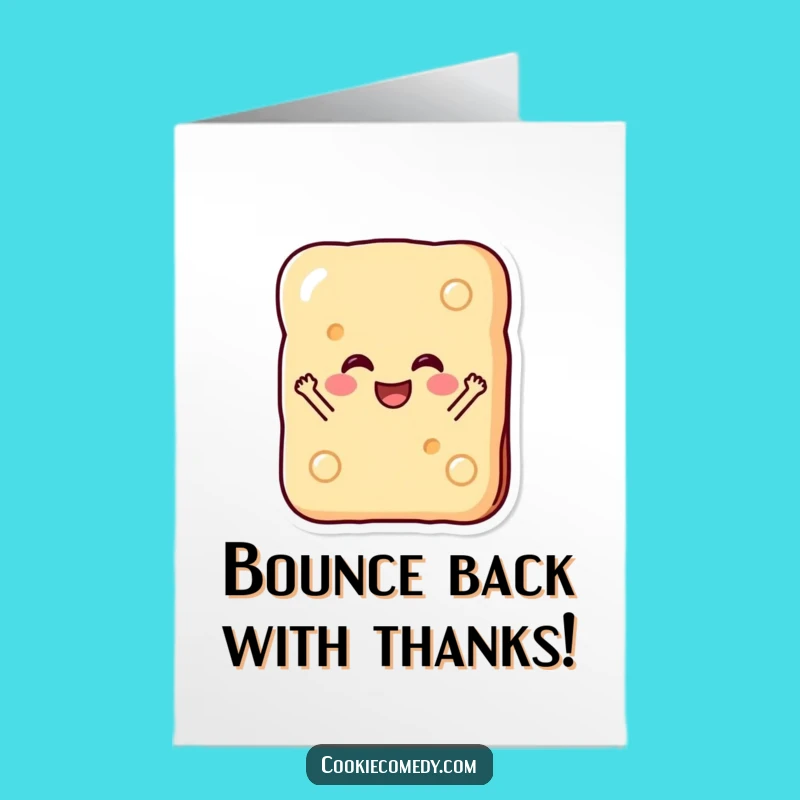 Free Printable Thank You Biscuit Card - Happy Jumper Funny Downloadable Greeting